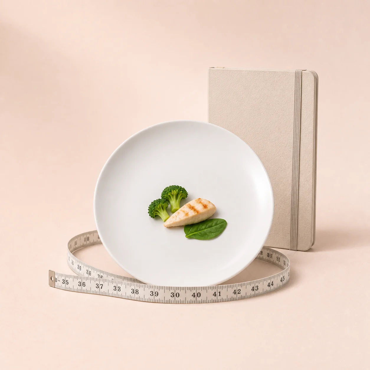 Plato medido que representa una dieta restrictiva