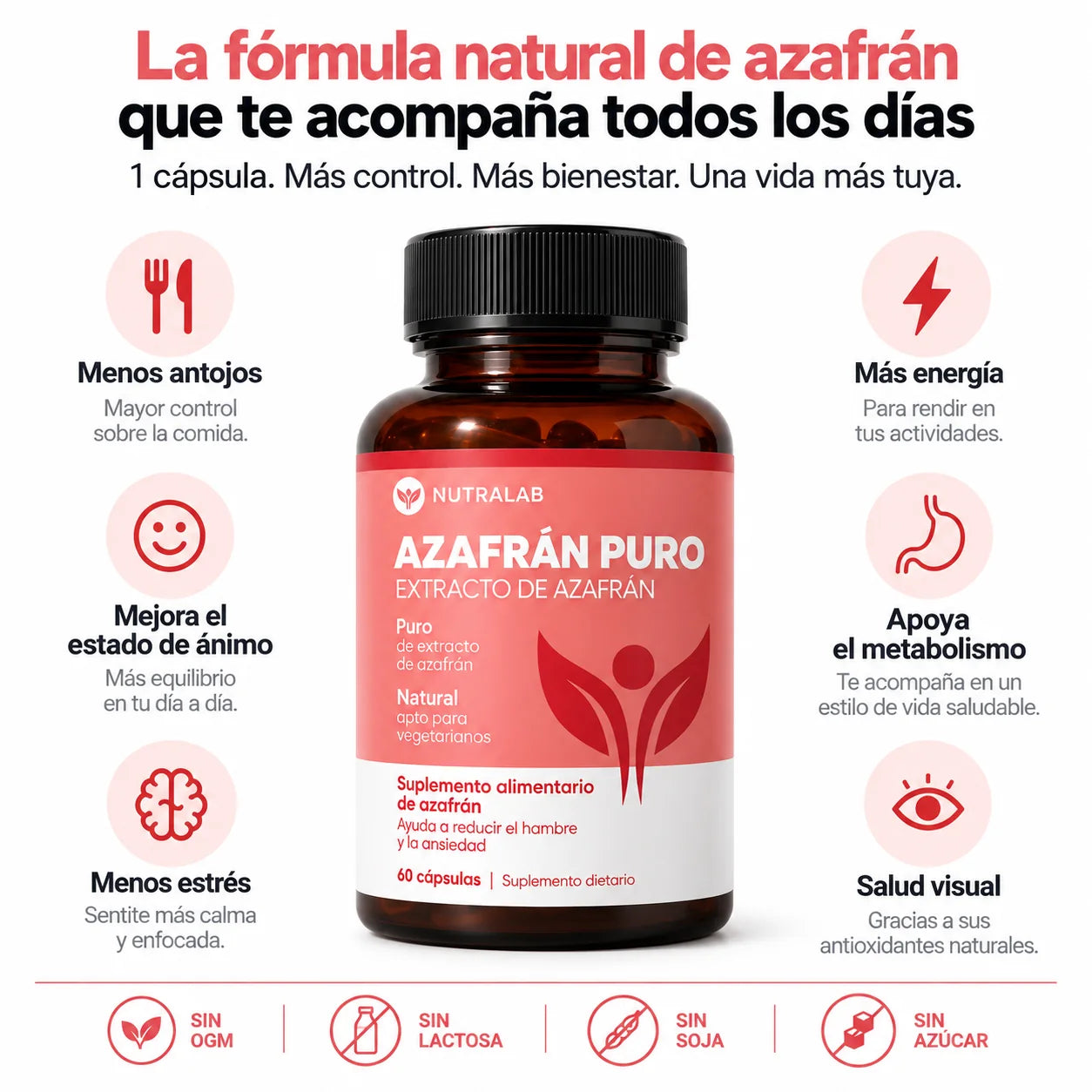 Fórmula diaria de extracto de azafrán NUTRALAB