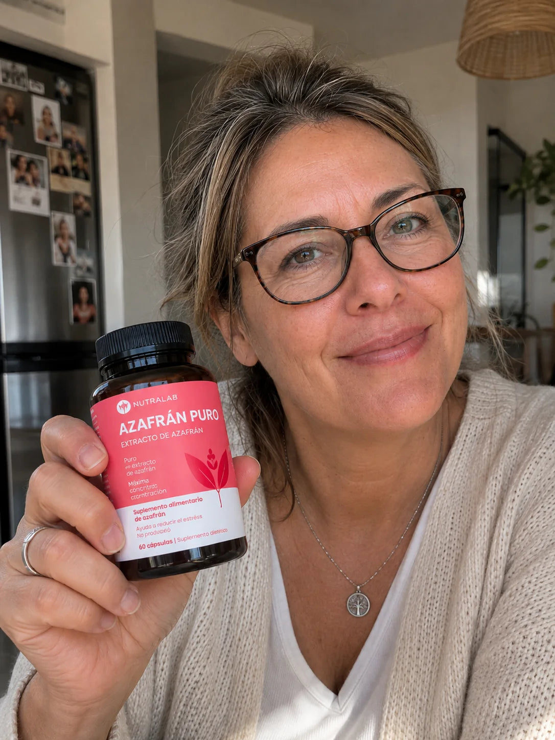 Clienta mostrando NUTRALAB Azafrán Puro